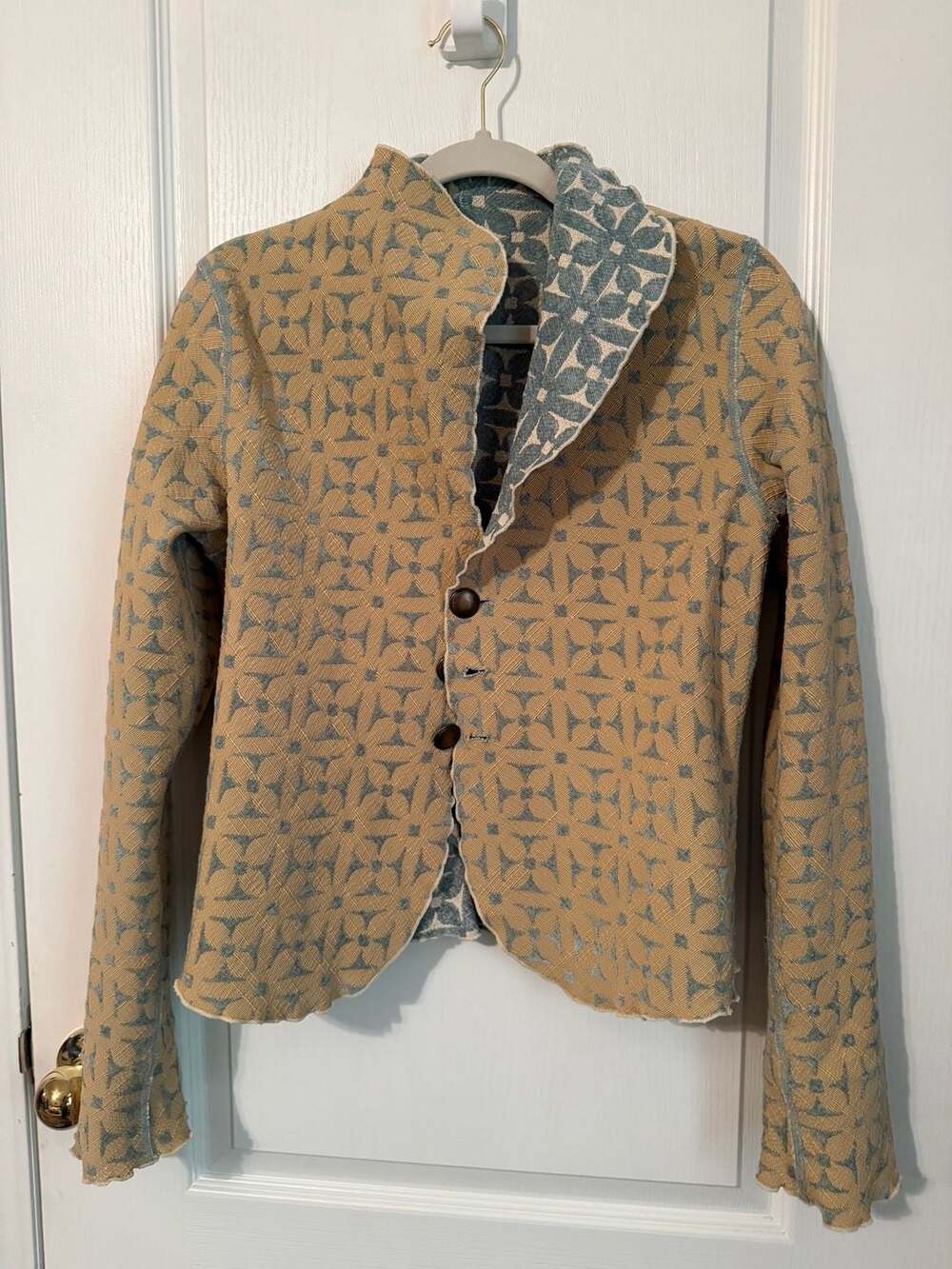 Unbranded Reversible Floral Jacquard Button Jacket Medium